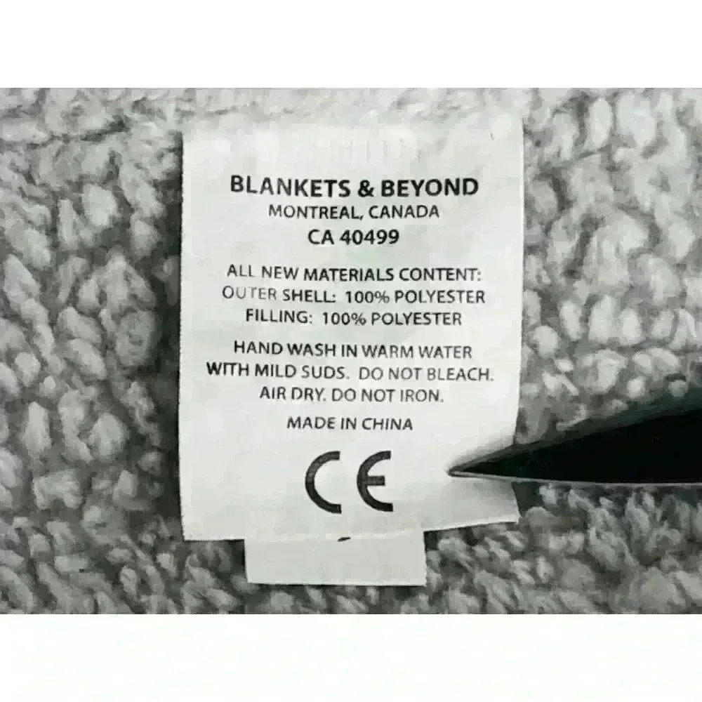 Blankets and Beyond plush bear lovey security blanket gray white